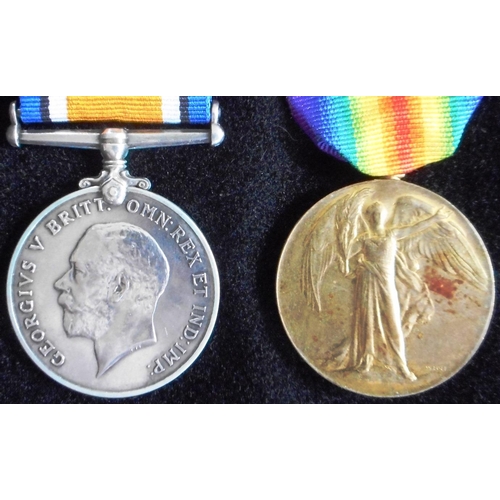 125 - WW I Pair. War & Victory Medals; to M2-153483 Pte. T.E. Pullan. A.S.C.