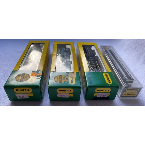 120 - A Collection of 3 Boxed  Minitrix N Gauge Locomotives and   passenger Carriage
Models shown on boxes... 