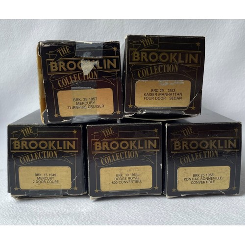 117 - Five boxed The Brooklin Collection diecast model vehicles. A 1958 Pontiac Bonneville Convertible- bl... 