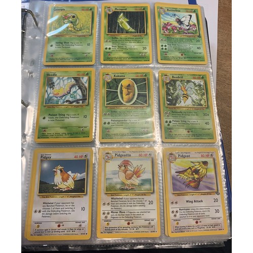 153 - Folder of First Generation Pokemon Cards w/Base, Fossil & Jungle part sets + holos - inc Charizard h... 