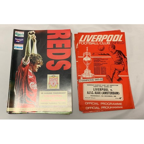 142 - A box of Football, Cricket & Rugby Programmes 1965 - 2000 inc a collection of 22 Liverpool FC progra... 