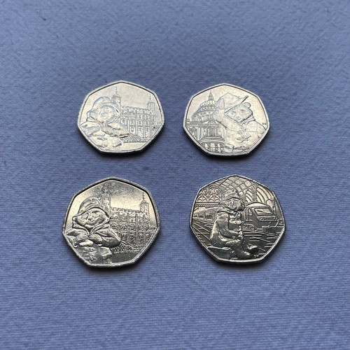 257 - 4 x Paddington Bear 50p Coins (2018 & 2019).