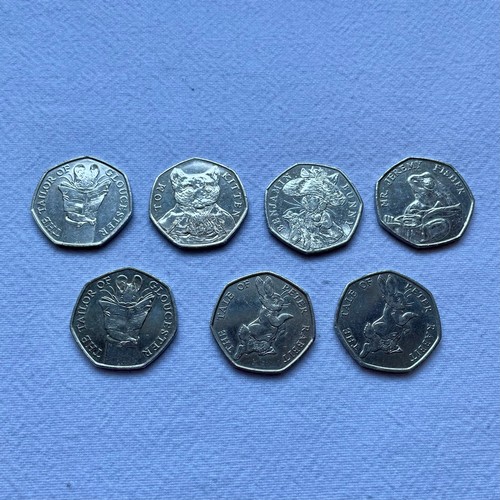 258 - 7 x Beatrix Potter 50p Coins (2017 & 2018)
Includes 2 x Peter Rabbit Coins.