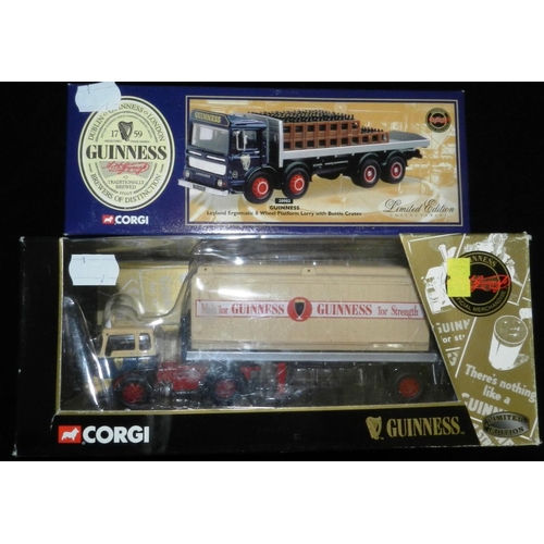 1A - Corgi. Guinness. (2)  22504 Bedford trailer & container. ; 20902 Leyland 8 wheel lorry with crates. ... 