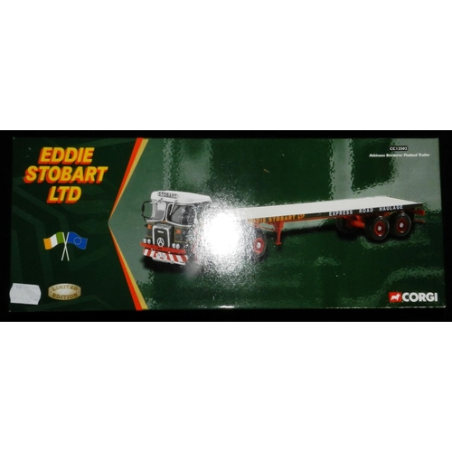 10 - Corgi. Eddie Stobart.  CC12502 Atkinson Borderer flatbed trailer.        Boxed new.