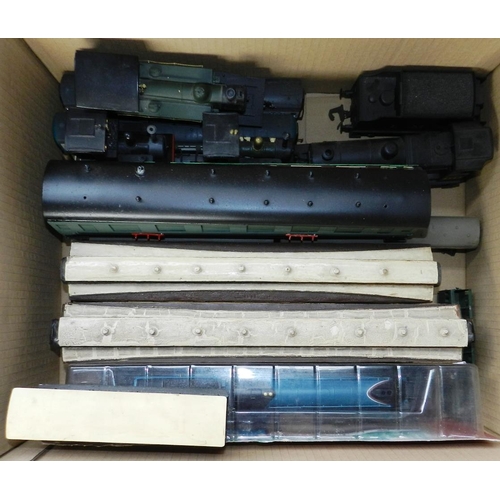 105 - Box of various kit-built locos, carriages etc.