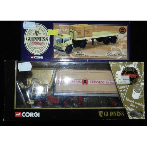 2 - Corgi. Guinness. (2)  22504 Bedford trailer & container. ; 22503 Bedford artic trailer with crates. ... 