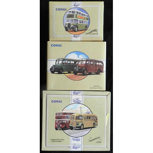 33 - Corgi Commercials. (3) 96983 The Liverpool AEC Regent bus.; 97071 The Devon bus set.; 97078 Bedford ... 