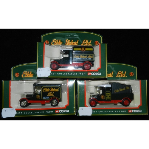 5 - Corgi. Eddie Stobart. (3)  6124. 3 different vans. All boxed new.