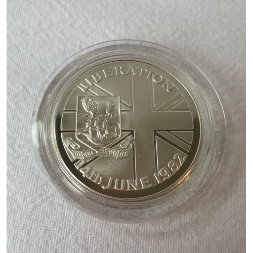 254 - A Commemorative Falklands Liberation Coin 14th June 1982 in Case, and others inc The Millennium Coin... 