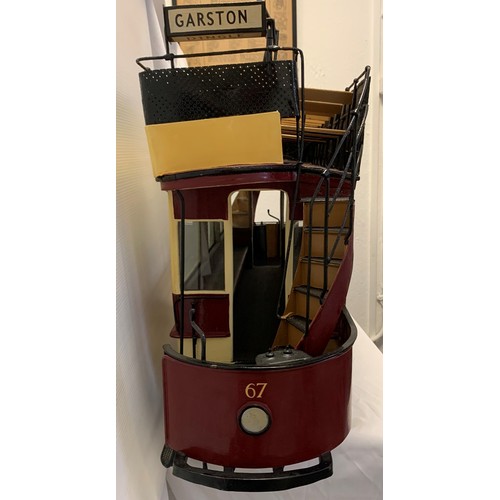 1 - Large scratch built model of a Liverpool tram, probably pre-1930 type, summer model. Destination boa... 