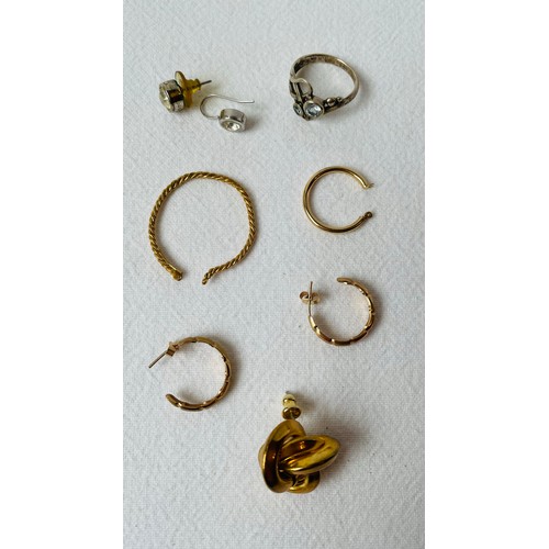 34 - A Group of Gold, Gold Plated & Silver Jewellery (13)
including 
a threepence silver bracelet, 8 coin... 