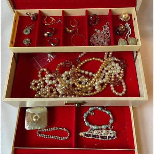 49 - A Large Collection of Costume / Dress Jewellery in a Cantilever Jewellery Box