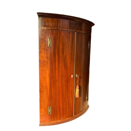 168 - Mahogany corner cabinet with Brass H Hinges