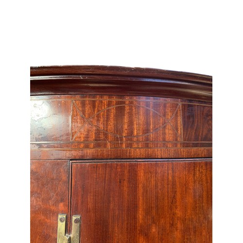 168 - Mahogany corner cabinet with Brass H Hinges