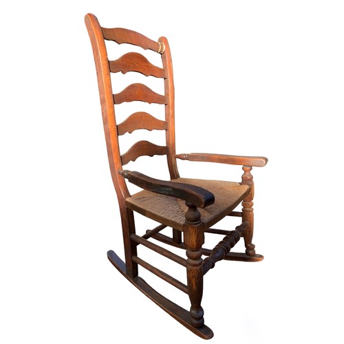 174 - Ash Ladder Back Rocking Chair