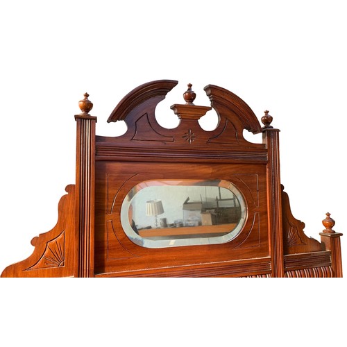 175 - An Edwardian Mahogany Hall Mirror with 4 small shelves