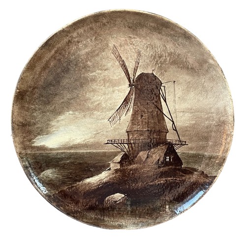 179 - Old Mill on Marsh - Round Wall Plaque. From a sketch S. Copeland. Impressed.