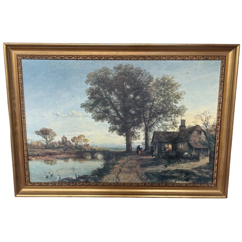 184 - Framed Print, The Village Smithy after T Creswick