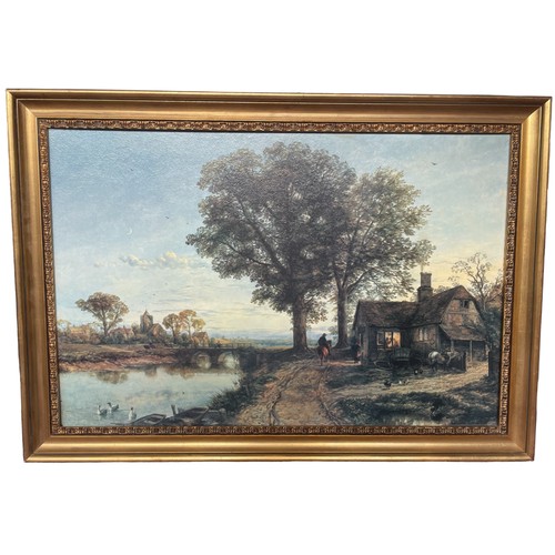 184 - Framed Print, The Village Smithy after T Creswick