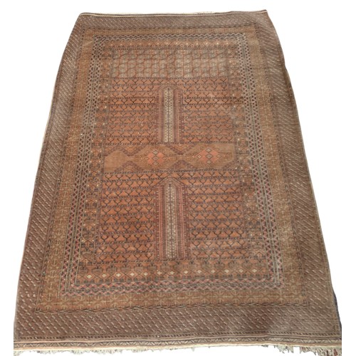 191 - Turkoman Hatchli Rug with Numerous Motifs on Brick Red Ground
Approx. 175 x 124 cm