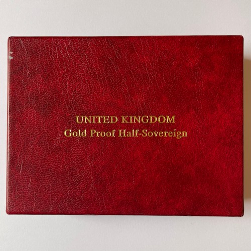 115 - 2002 UK Gold Proof Half Sovereign 
Jubilee Shield Back  
Certificate of authenticity No:01828 
mint ... 