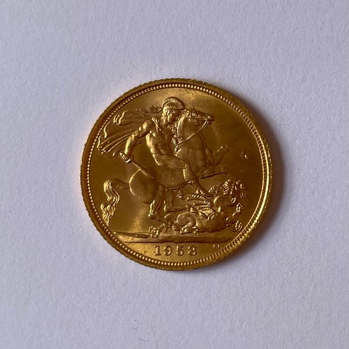 119 - 1958 Sovereign (marked BP for the designer Benedetto Pistrucci)