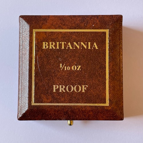 124 - Proof 1/10th Britannia with certificate of authenticity No 0312 
1/10th of an oz (2001)
double cased