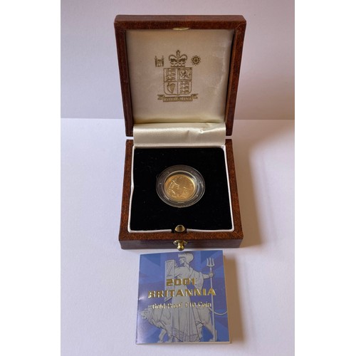 124 - Proof 1/10th Britannia with certificate of authenticity No 0312 
1/10th of an oz (2001)
double cased