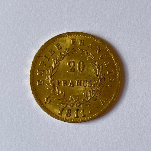 125 - 1811 20 Franc gold coin produced by Empire Francais