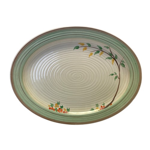 92 - Part Clarice Cliff Dinner Service (12)
Including a Large Oval Plate, a Smaller Plate, a Jug, 5 Sauce... 