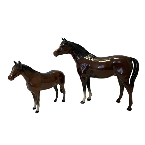 93 - Five Royal Worcester Ceramic Figures, A Graduated Pair of Ceramic Beswick Horses (AF) & A Pair of Na... 