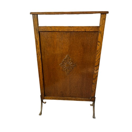 176 - Edwardian Oak Fire Screen