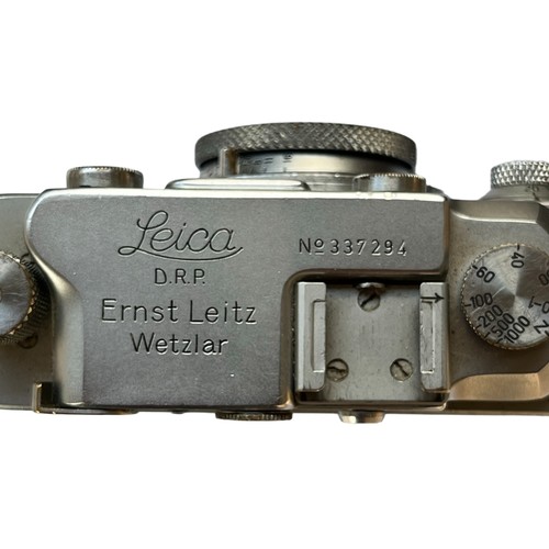 1 - Leica camera with Leitz f5 1:3.5 lens. SN. 337294 (1939) In case.