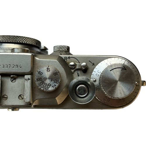 1 - Leica camera with Leitz f5 1:3.5 lens. SN. 337294 (1939) In case.