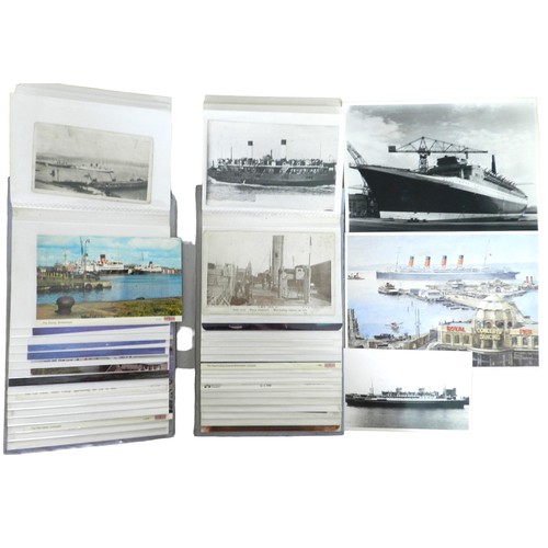 77A - Postcards. 2 albums of reproduction Titanic and other maritime postcards. Approximately 120 plus car... 