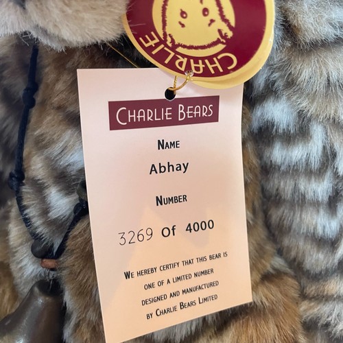 154 - Charlie Bear Abhay- Limited Edition 3269/4000 CB114971