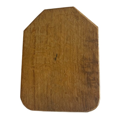 227 - Robert Thompson 'Mouseman' carved oak ashtray of canted rectangular form carved with a signature mou... 