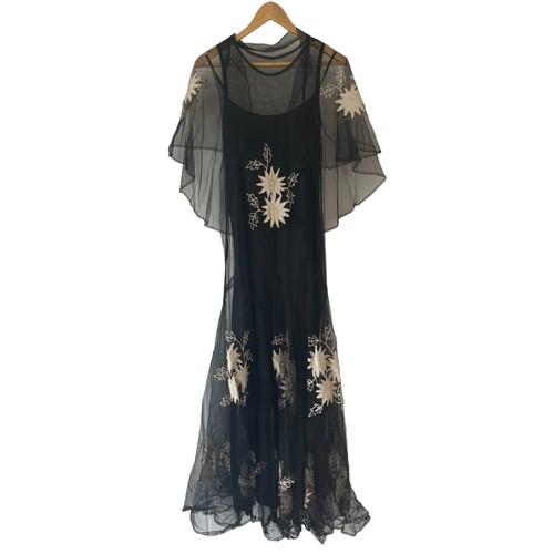 280 - Two Vintage 1930's Dresses
International Dress, New York c.1930's Blue Day Dress & Tania Black Eveni... 