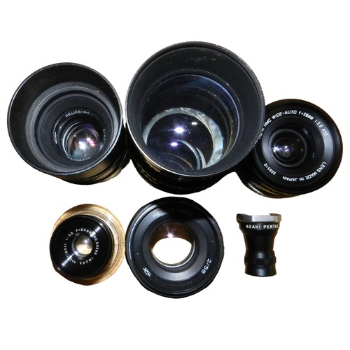 252 - 6 x M42 fitting lenses. Hoya 28mm Wide Auto, Helios 44, Imura 50mm, Helios 44 M, Orestor 135mm, Asah... 