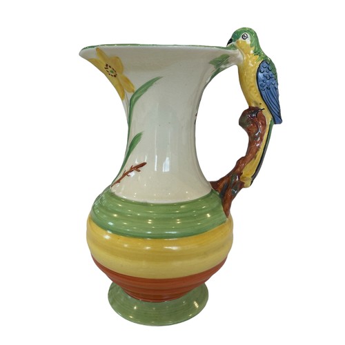 317 - AN OAKLEY GIBSON JUG, WITH PARROT HANDLE, C.1930S/40S, 20.5CM