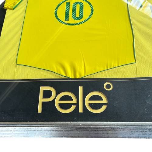 224 - A Framed Brazilian Football Team Shirt - Signed By Pele
approx 98 x 87cm