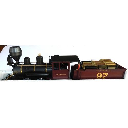 2 - LGB G gauge 29192 2-6-0 loco & tender. 97, black/purple, A.T. & S.E. Boxed new.