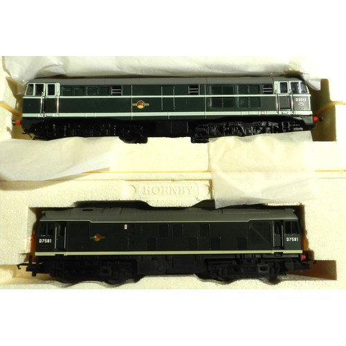 47 - Hornby 00 gauge. (2) R.2420 diesel loco, Class 31, D5512, green, BR. Boxed new. R.2121A. Class 25, D... 