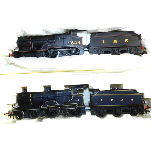 50 - Hornby 00 gauge. (2) 4-4-0 loco & tender. 644, black, LMS; 4-4-0 loco & tender. 44, dark blue, S.D.J... 