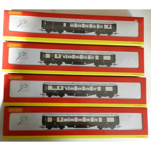 56 - Hornby 00 gauge. Pullman Carriages (4) R.4145 'Cynthia'; R.4146 Car 1671; R.4150 Car 65; R.4164 'Arg... 