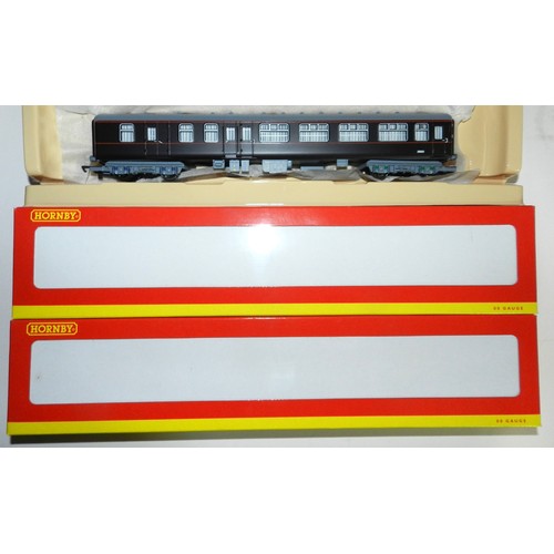 57 - Hornby 00 gauge. LMS Carriages. (3) R.4129D '5456; R.4130D '3954'; R.4095B dining car. All boxed new... 