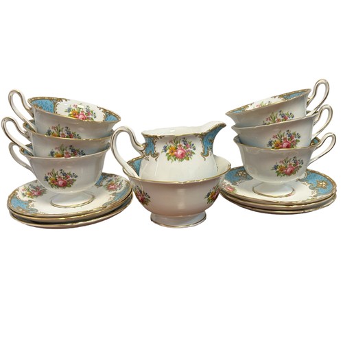 314 - Shelley Duchess pattern (13403) Bone China part tea set
6 x cups
6 x Saucers
6 x Plates
Milk Jug
Sug... 