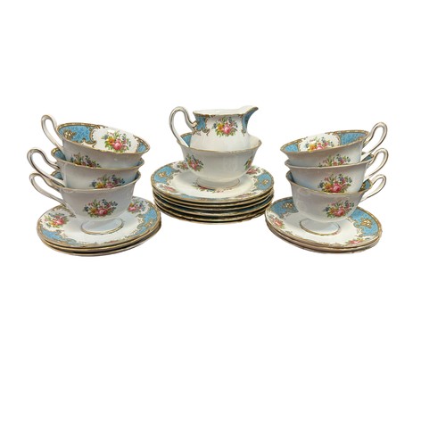 314 - Shelley Duchess pattern (13403) Bone China part tea set
6 x cups
6 x Saucers
6 x Plates
Milk Jug
Sug... 