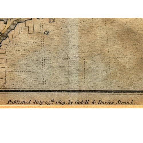 235 - A Framed Plan of Chester, 1809 by Cadell & Davies, Strand, a framed William IV (1831) Indenture / Co... 